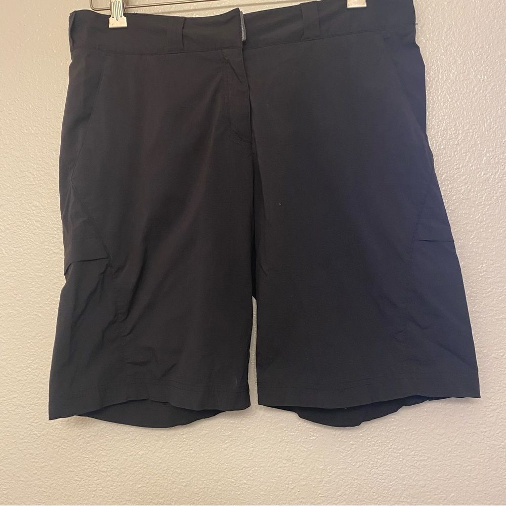 Exofficio Women's black 100% nylon Bermuda long dress stretch Shorts 14